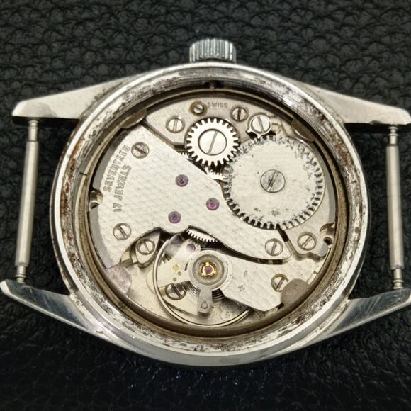 Vintage 1973 Camy Manual Mens Silver Watch W/Nato Strap & Gold accents - Picture 9 of 9